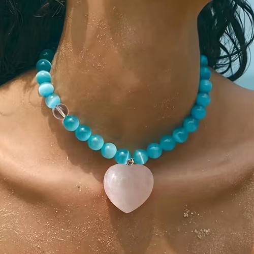 Edelstein herz collier - edelstein, 💗
