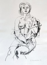 Womacka, Walter (1925 - 2010) "Akt" Lithografie, signiert, 1973