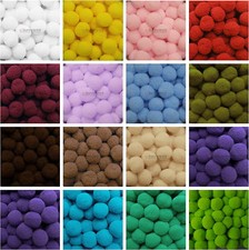 100 Pompons 20mm Bommel Basteln Nähen Filz FARBEN Watte Kugeln Bälle Murmeln 2cm