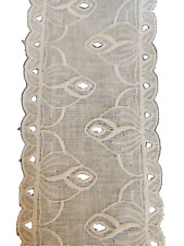 Tischband 8cm Tischläufer Deko Tischdeko Besatz Borte Leinenopt. weiß, Meterware