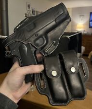 Colt 1911 Thumb-break Holster, Double Magazine Pouch Set, Veg Tan Leather