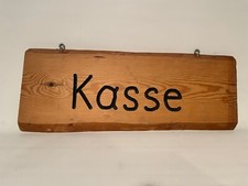 -Schreiner- Kasse Holzschild aus massivem Holz mit Aufhängehaken - 54x21x2cm