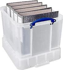 Really Useful Kunststoff-Aufbewahrungsbox, 35 Liter, mit XL-Deckel, Transparent