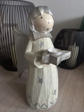 Großer Engel Weihnachten Deko Advent Polyresin 36 cm hoch Kerzenhalter Christmas