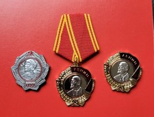 3x Orden Lenin UdSSR CCCP Medaille  Sowjetunion Kommunismus Emaille Reproduktion