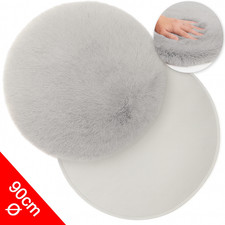 Runder Teppich 90cm Grau