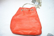 MANIFATTURE CAMPANE Beuteltasche aus Echtleder lachsrot neu Maße caB24 T 16 H 27