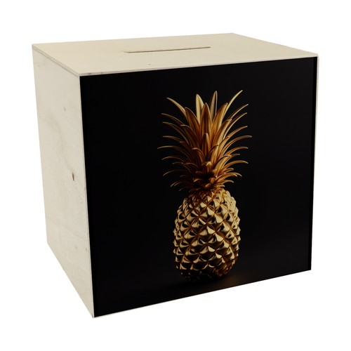 Goldene ananas spardose - ananas,