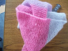 toller neuer Wollschal, handgestrickt, Mohair/Seide