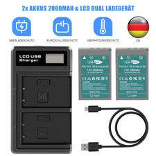 2× 2000mAh Akku Für Olympus