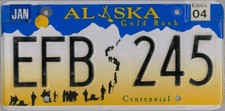 Alaska Nummernschild USA Kennzeichen Goldrausch Schild US License Plate EFB 245