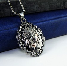 Damen,Herren, auffallende Anhänger Edelstahl -Titan Kette,Halskette Löwenkopf