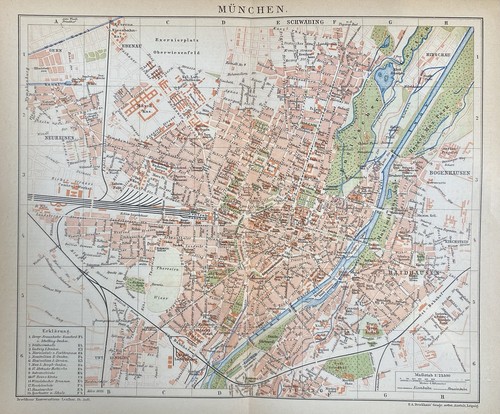 Antiker historischer stadtplan - antiker,