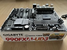 Gigabyte GA-990FXA-UD3 Rev.4 Sockel AM3+ DDR3 ATX Mainboard Top Zustand mit OVP