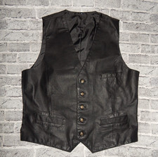 Leder Weste Gilet V-Ausschnitt