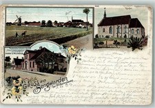 13650665 - 2948 Sengwarden Lithographie Windmuehle Feld Pferdepflug Gasthaus