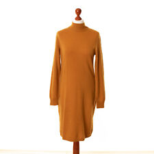 HESSNATUR Pulloverkleid Damen 90% Schurwolle 10% Kaschmir Senf Größe 38 13111