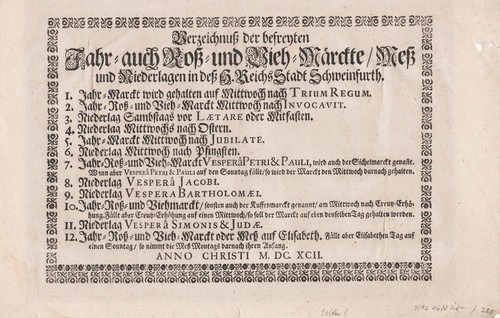Schweinfurt einblattdruck - schweinfurt,