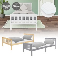Einzelbett Jugendbett Kinderbett Bett mit/ohne Matratze Massivholz 90x200 cm