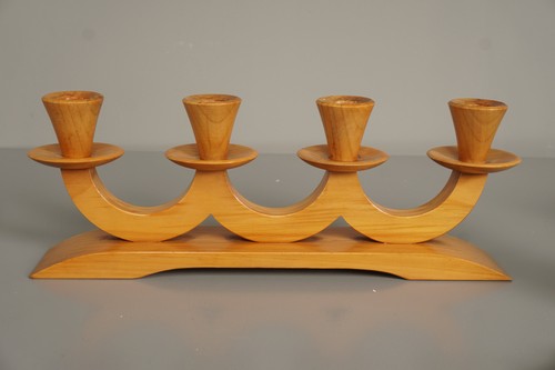 Vintage beech candle - vintage, holder