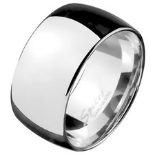 Herrenring Extra Breit Edelstahl Spiegel poliert Daumenring Rocker Ring