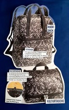 Reise-Rucksack ca. 30x14x39 und kleine Kultur-Tasche  Schwarz/Grau Neu Geschenk