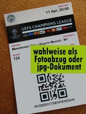 2022/23 --- Manchester City - Bayern München -- Champions League Ticket / Foto