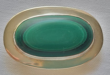 Großer Anhänger/Brosche 925 Sterlingsilber mit ovalem Malachit
