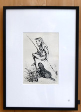 A. Paul Weber  " Meine Fische - Deine Fische " 1979  Orig.Lithografie gerahmt !