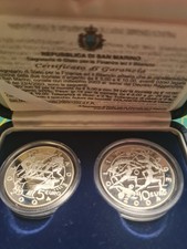 10 € + 5 € Olympische Spiele in Athen PP., San Marino 40 Gramm in 925 Silber