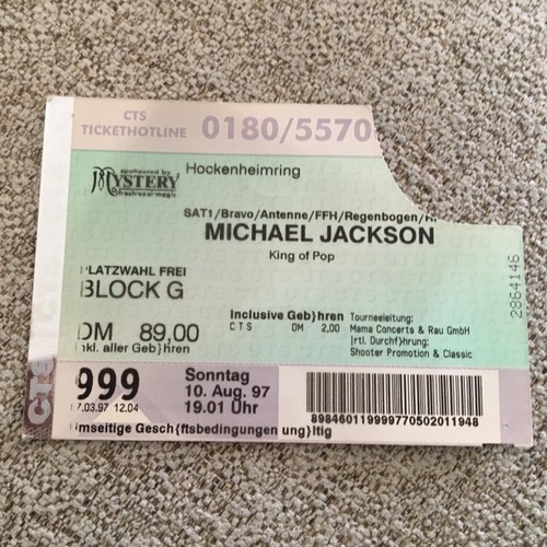 Michael jackson ticket - jackson,