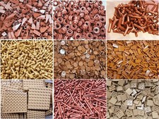 BRAUN Lego Steine Teile Bricks Parts Platten Fliesen Pflanzen konvolut NEU