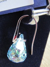 100% Original Swarovski Ohrringe Farblos/Blauschimmer L/B 2,8cm/1,2cm Rohdin=NEU