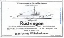 Jade Verlag 1028 - Bäderschiff Rüstringen , 1:250