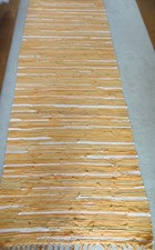 Großer Flickenteppich mit Fransen, Baumwolle,  Bodenläufer, 2,00 x 0,70m, orange