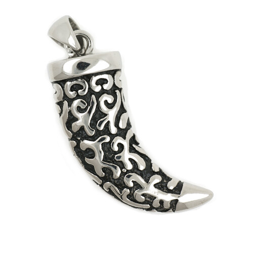Zahn mit ornament silber - mit,
