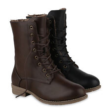 Damen Schnürstiefeletten Warm Gefütterte Stiefeletten Winter Boots 78490 Schuhe