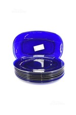 8 Tischsets Glas Blau + 2
