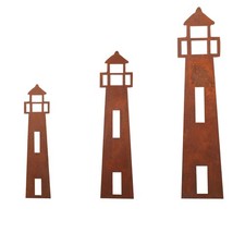 UNUS® Gartenstecker Rost Gartendeko Leuchtturm Metallstecker Garten Roststecker