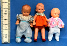 Puppe für Puppenstube Puppenhaus Gummi DDR Spielzeug 3 Stück 7-8cm /P8.7/8