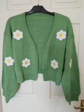Blumen Strick Cropped Cardigan
