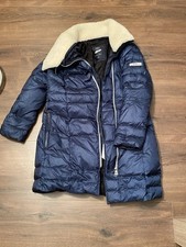 Bugatti Daunenmantel Damen Gr. 40 Dunkelblau mit Kragen - Wintermantel