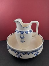 Art Deco Waschgarnitur antik um1930 Jülich Annaburg Schüssel Kanne handbemalt
