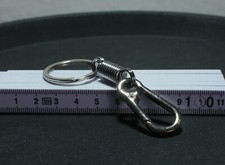 Stabiler Karabiner Karabinerhaken mit Feder, z.B. als Schlüsselanhänger, silbern
