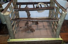 Spiel- u. Klettergerüst aus Holz u. Seile für Vogelvoliere ca. 34 x 26 x 24 cm