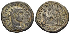 FITZROMAN EMPIRE TRIPOLIS PROBUS SILVERED AE ANTONINIAN JUPITER SCEPTER @NON1633