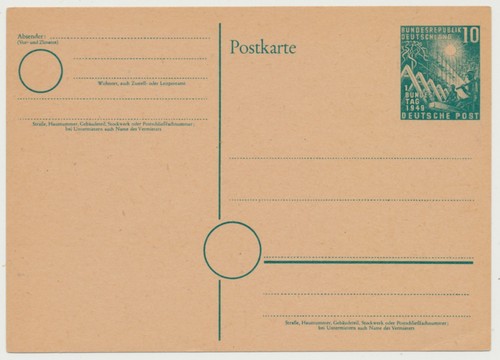 Bundesrepublik 1949 ganzsache - 1949,