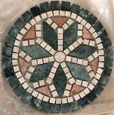 Naturstein Rosone Antik Marmor Fliese Mosaik 33cm SR29 Expressversand