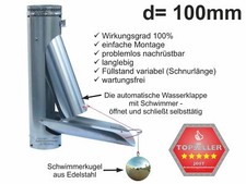Zink Fallrohr Regenwasserklappe Regenrohrklappe d=100mm Kugel automatisch