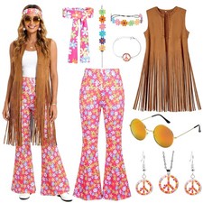 Hippie Kostüm Damen 9 Pcs